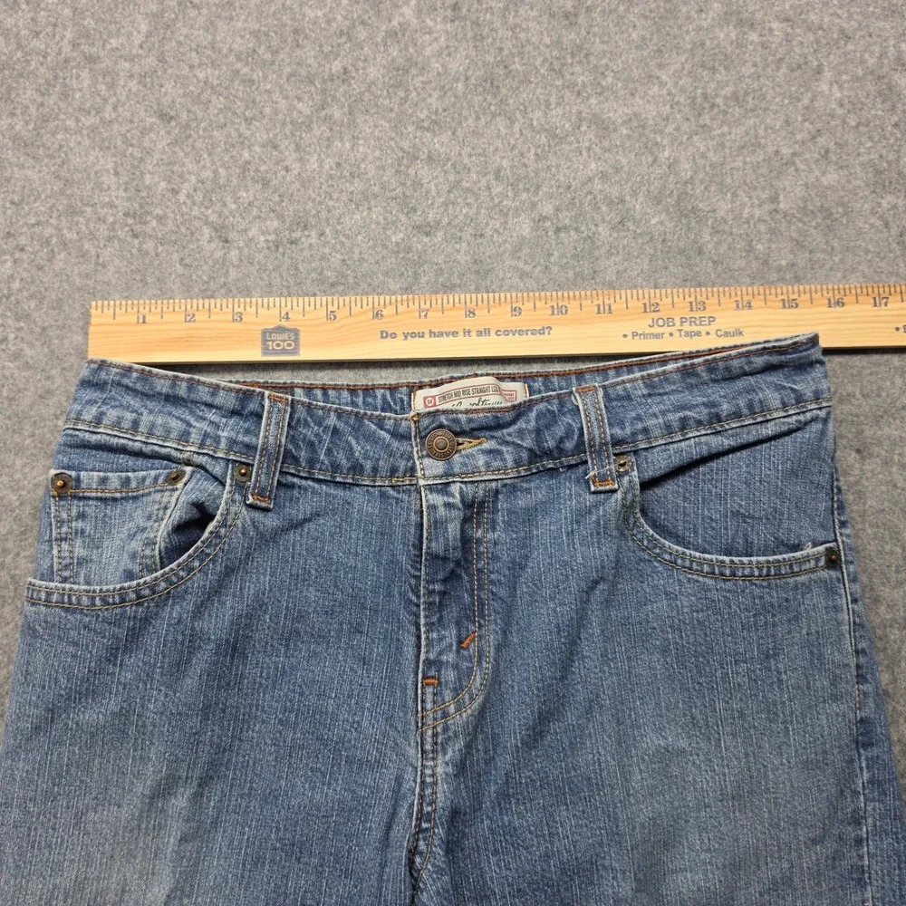 Levi Strauss Signature Mens Stretch Mid Rise Straight Leg Jeans Blue 32x31